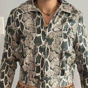 Network Snakeskin Print Cropped Jacket – Chic & Lightly Worn